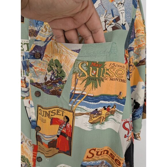 Vintage Reyn Spooner Hawaiian Button Up Shirt Men Size M Sunset Magazine USA Y2K - Picture 6 of 9